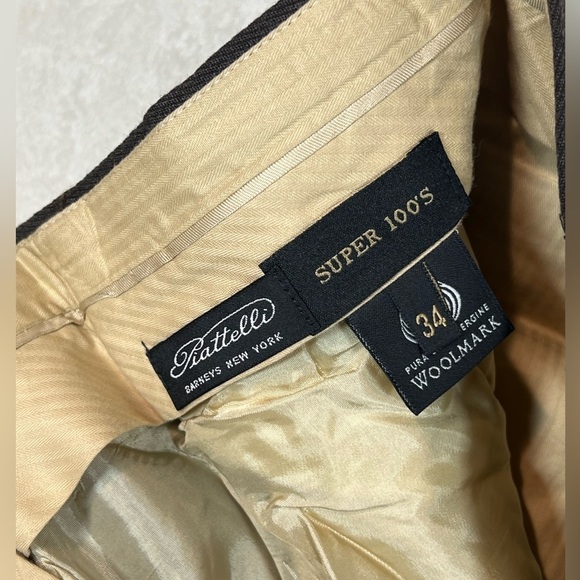 Piatelli 34W 32L Super 100’s 100% Wool Pleated Gray Trousers Barneys New York - Picture 10 of 10